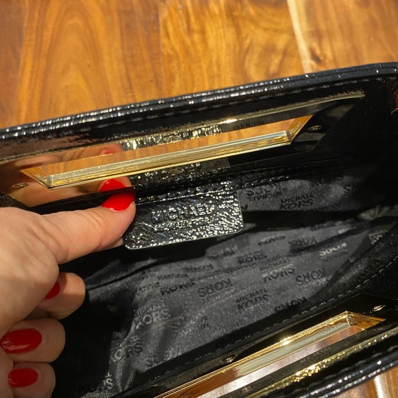 Michael Kors black patent leather clutch - 12”w x 8”h - Picture 7 of 7
